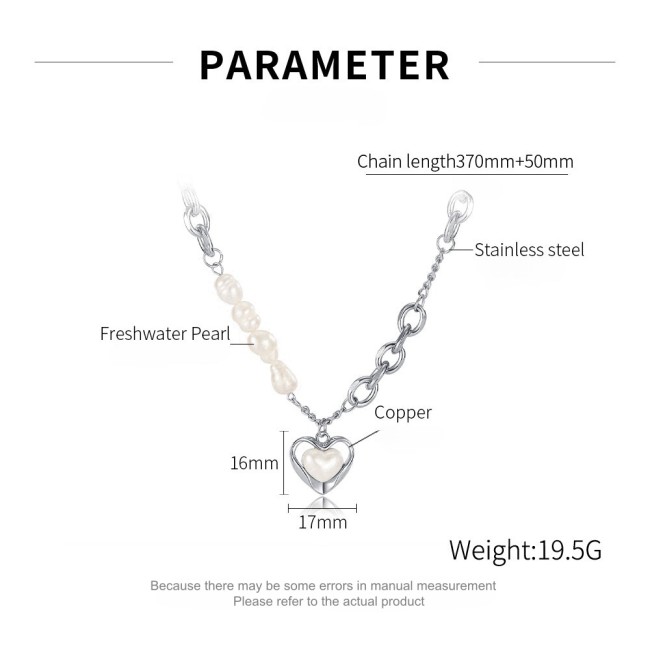 Wholesale Copper Heart Pearl Necklace