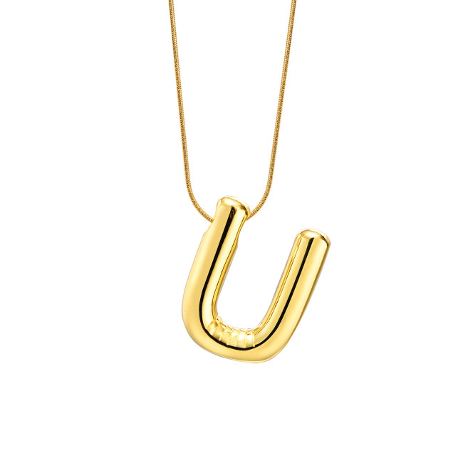 Wholesale Copper Letter and Stainless Steel Necklace