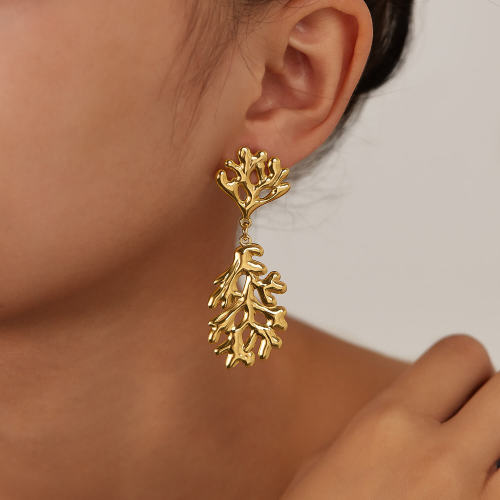 Wholesale Stainless Steel Coral Earrings