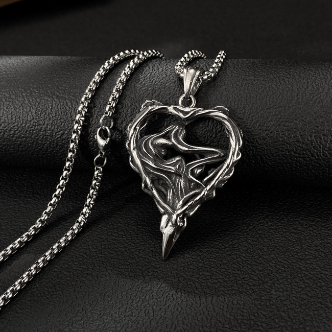 Wholesale Stainless Steel Creative Heart Pendant