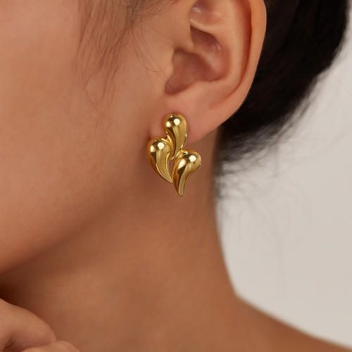 Wholesale Stainless Steel Three Teardrop Stud Earrings