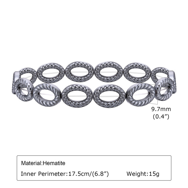 Wholesale Black Gallstone Hematite Men's Bracelet