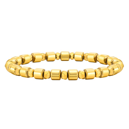 Wholesale Men's Gold Black Gallstone Hematite Beaded Bracelet