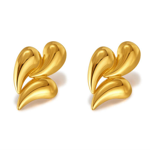 Wholesale Stainless Steel Three Teardrop Stud Earrings