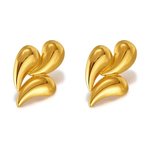 Wholesale Stainless Steel Three Teardrop Stud Earrings