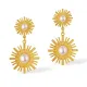 Wholesale Stainless Steel Double Sunflower Link Earrings