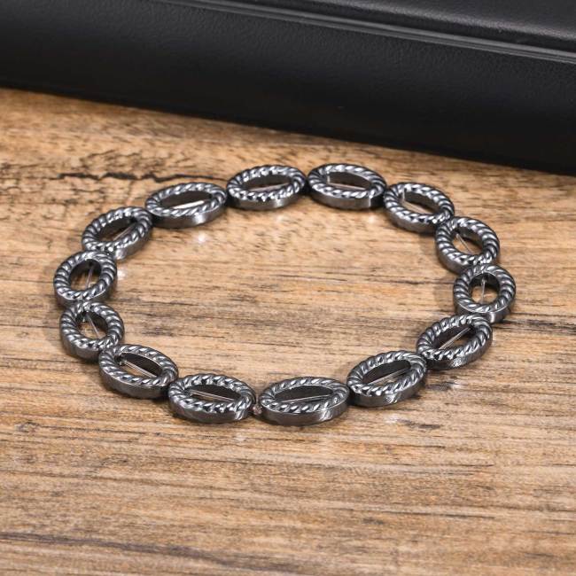 Wholesale Black Gallstone Hematite Men's Bracelet
