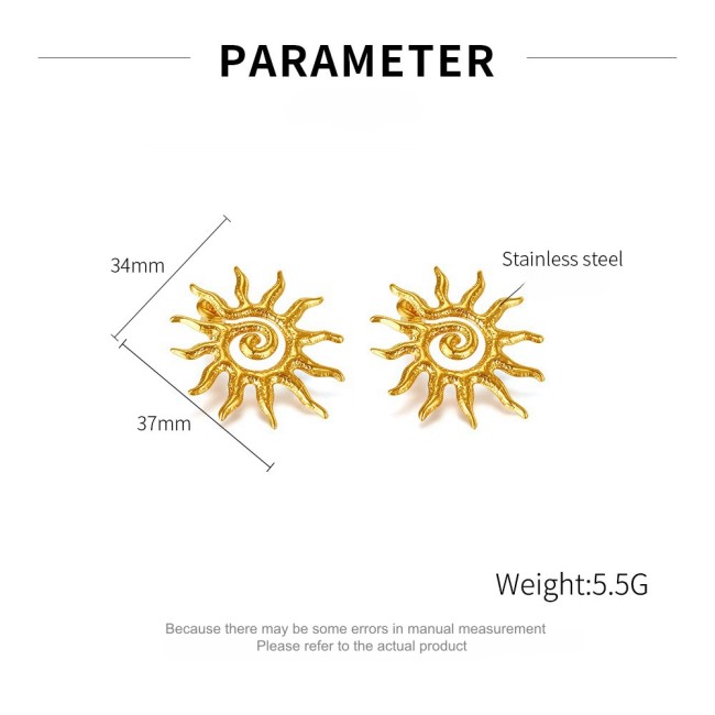 Wholesale Stainless Steel Sun Earrings