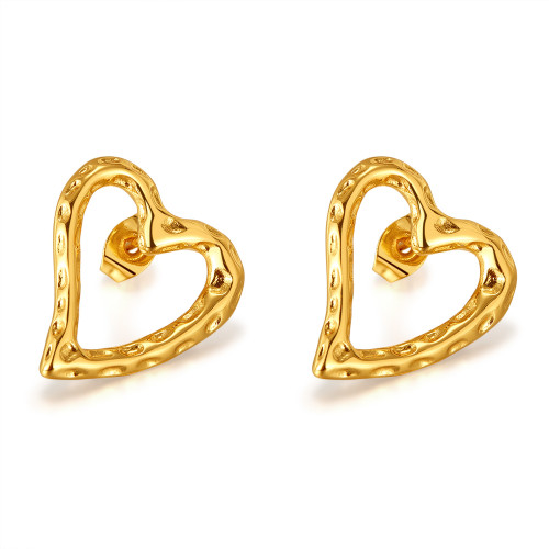 Wholesale Stainless Steel Hollow Heart Stud Earrings