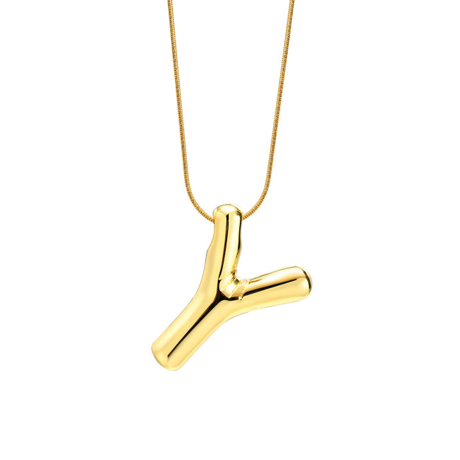 Wholesale Copper Letter and Stainless Steel Necklace