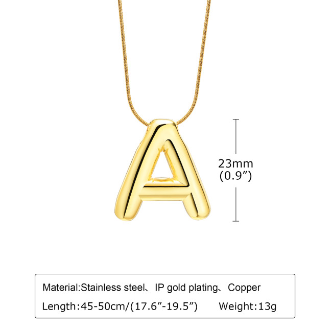 Wholesale Copper Letter and Stainless Steel Necklace