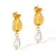 Wholesale Stainless Steel Shell Pearl Earrings