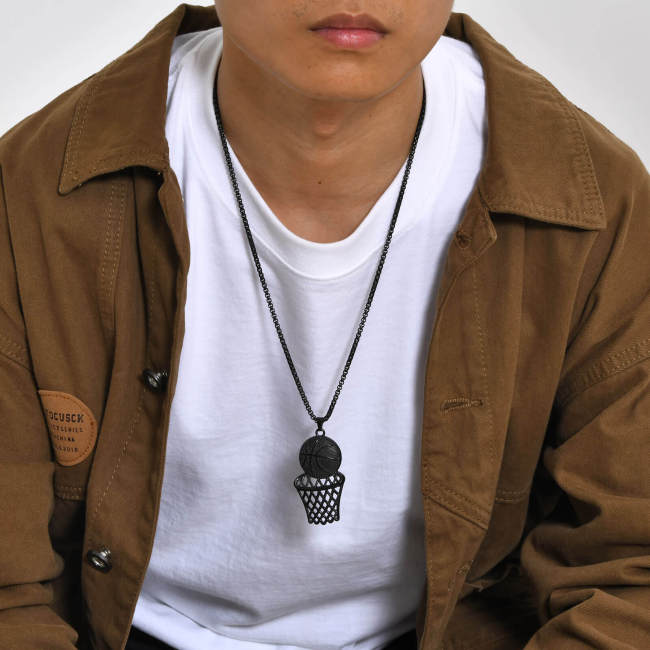 Wholesale Stainless Steel Basketball Frame Pendant