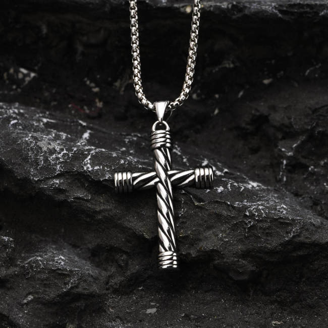 Wholesale Stainless Steel Twisted Cross Pendant