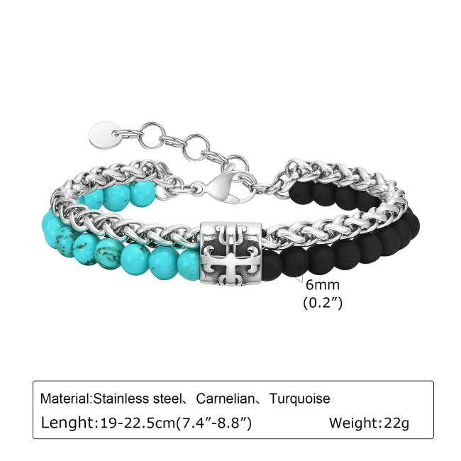 Wholesale Stainless Steel Tiger Eye Agate Bracelet