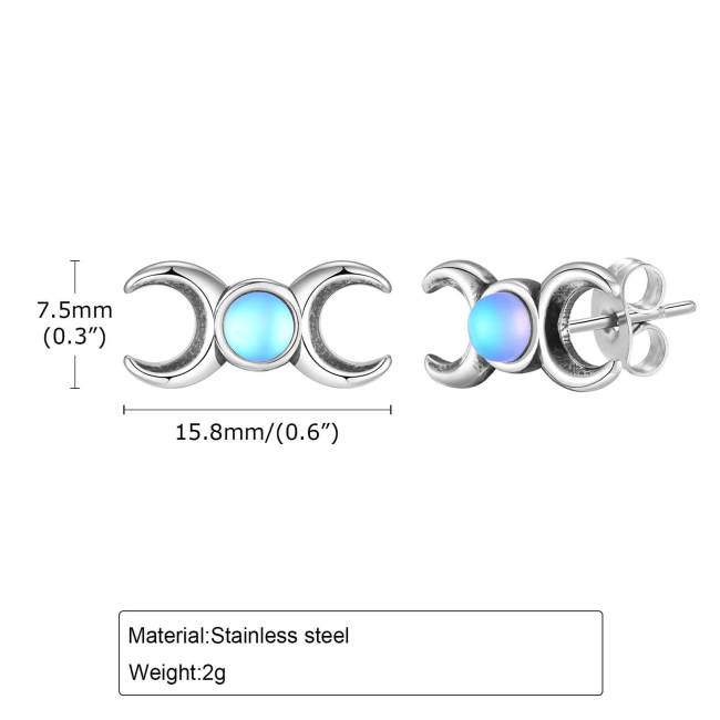 Wholesale Stainless Steel Triple Goddess Stud Earrings