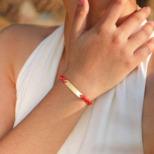 Wholesale Stainless Steel Color Cord Engravable Bracelet