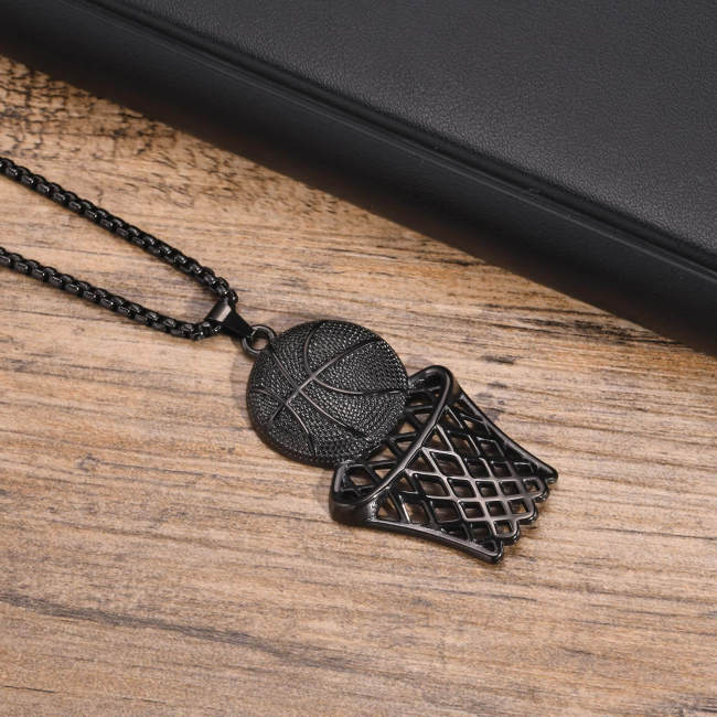 Wholesale Stainless Steel Basketball Frame Pendant