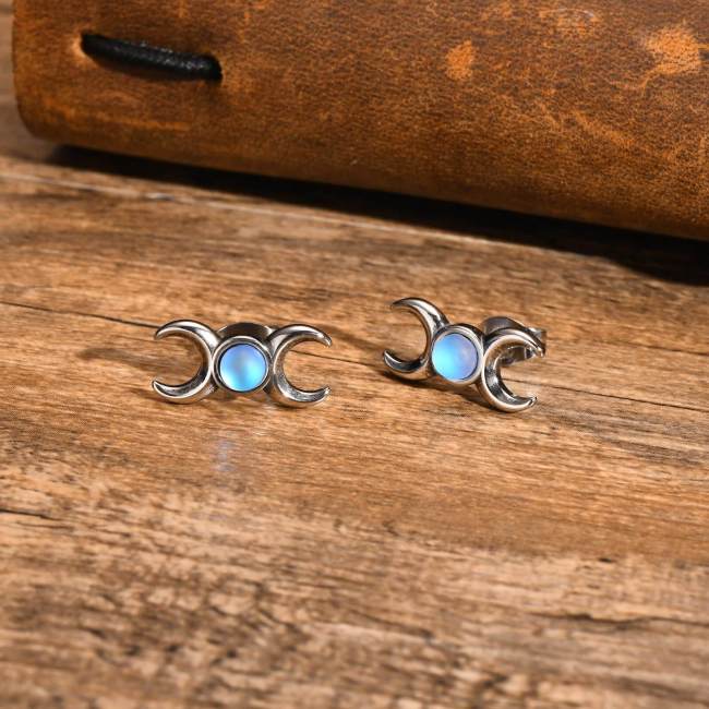 Wholesale Stainless Steel Triple Goddess Stud Earrings