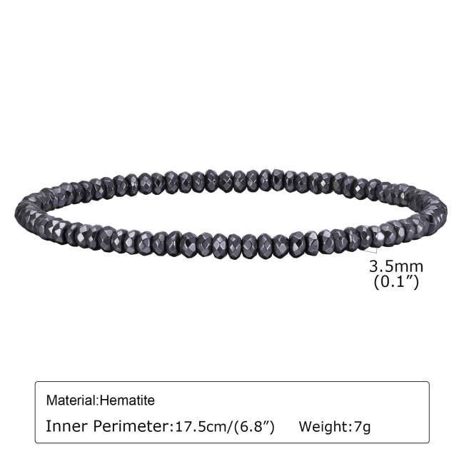 Wholesale Black Gallstone Hematite Beaded Bracelets