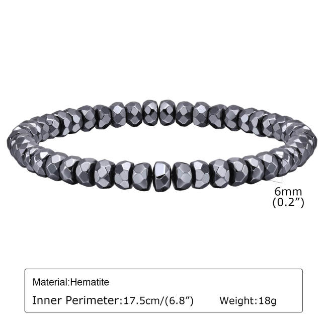 Wholesale Black Gallstone Hematite Beaded Bracelets