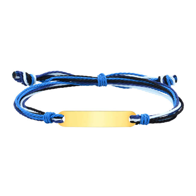 Wholesale Stainless Steel Color Cord Engravable Bracelet