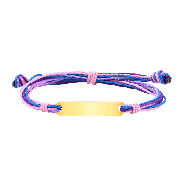 Wholesale Stainless Steel Color Cord Engravable Bracelet