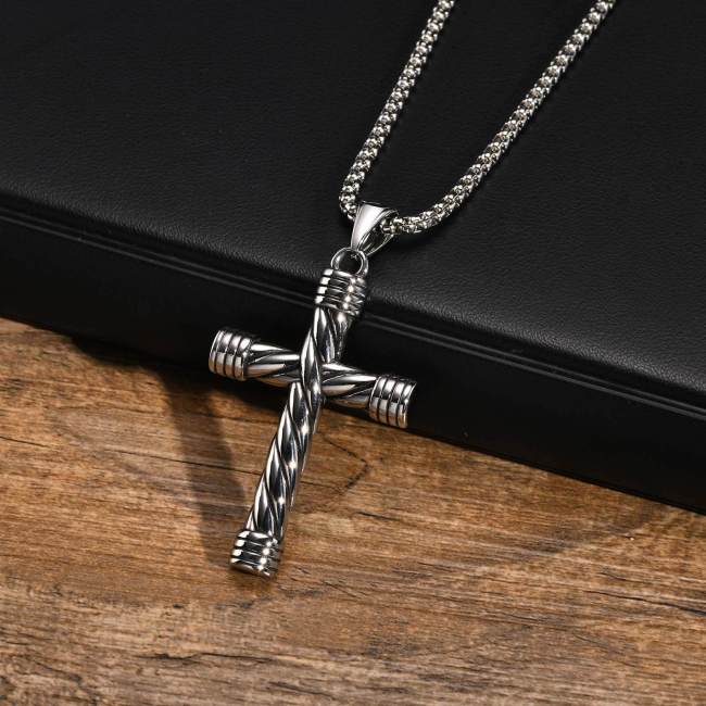 Wholesale Stainless Steel Twisted Cross Pendant