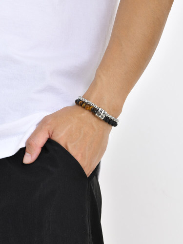 Wholesale Stainless Steel Tiger Eye Agate Bracelet