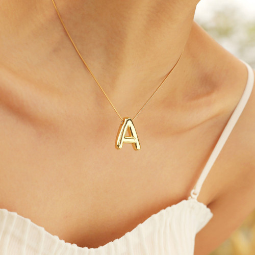 Wholesale Copper Letter and Stainless Steel Necklace