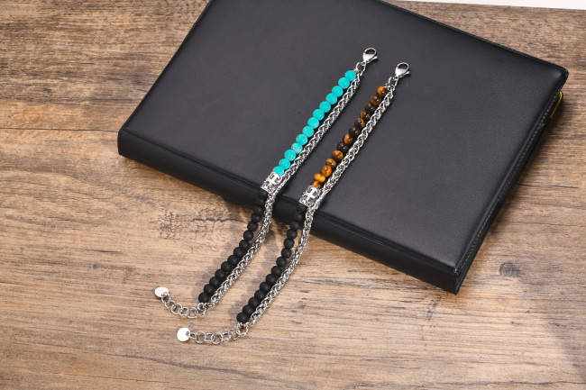 Wholesale Stainless Steel Tiger Eye Agate Bracelet
