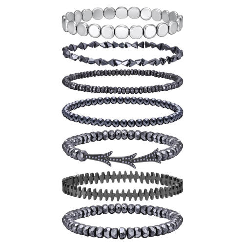 Wholesale Black Gallstone Hematite Beaded Bracelets