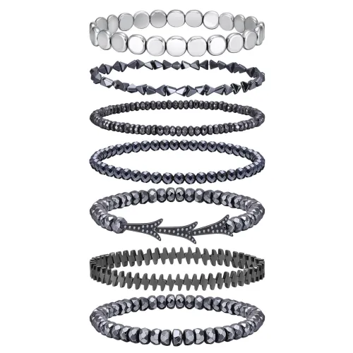 Wholesale Black Gallstone Hematite Beaded Bracelets