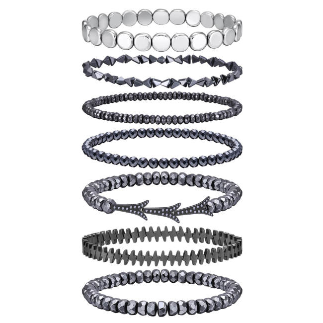 Wholesale Black Gallstone Hematite Beaded Bracelets