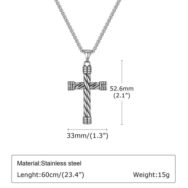 Wholesale Stainless Steel Twisted Cross Pendant