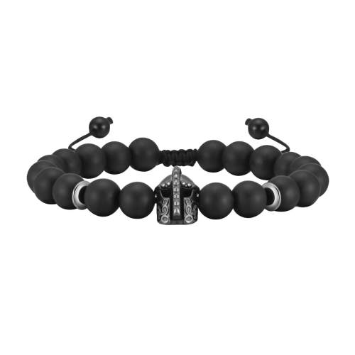 Wholesale Black Gallstone Hematite Helmet Agate Beaded Bracelet