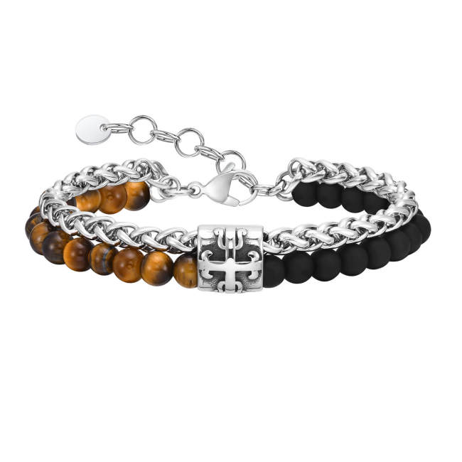 Wholesale Stainless Steel Tiger Eye Agate Bracelet