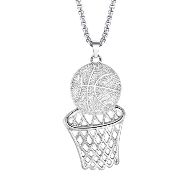 Wholesale Stainless Steel Basketball Frame Pendant