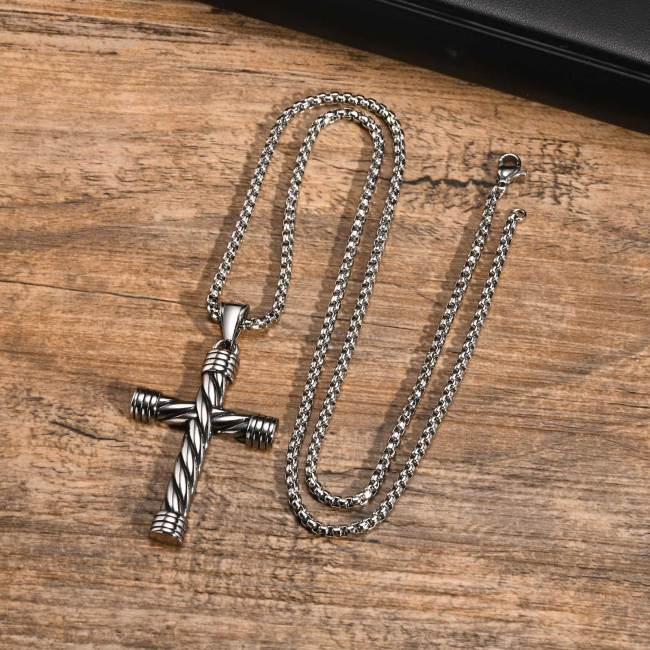 Wholesale Stainless Steel Twisted Cross Pendant