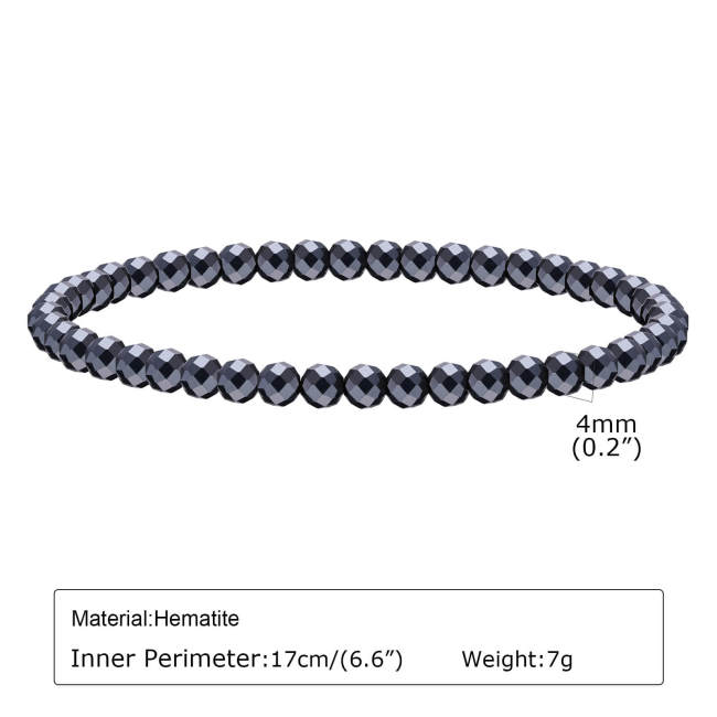 Wholesale Black Gallstone Hematite Beaded Bracelets