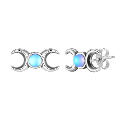 Wholesale Stainless Steel Triple Goddess Stud Earrings