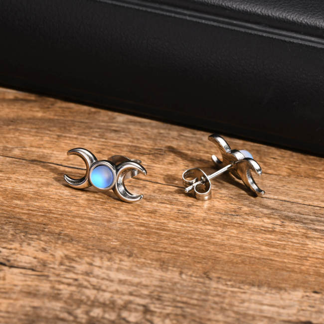 Wholesale Stainless Steel Triple Goddess Stud Earrings