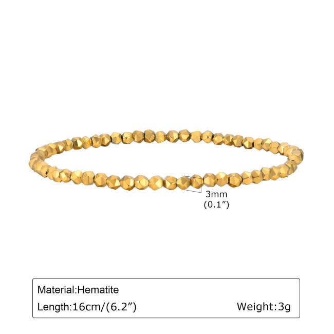 Wholesale Black Gallstone Gold Beaded Bracelet
