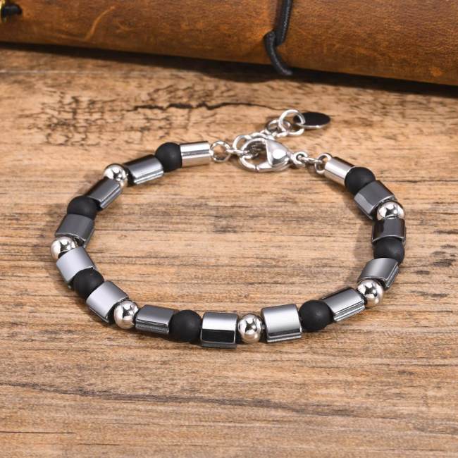 Wholesale Black Gallstone Hematite Beaded Bracelets