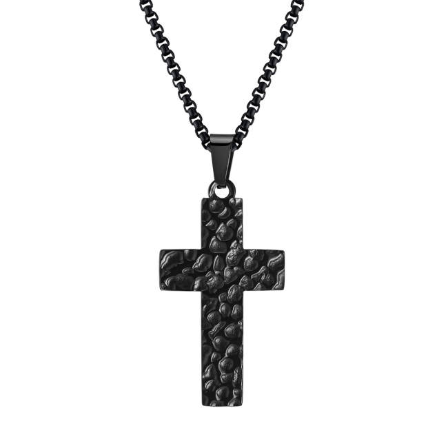 Wholesale Stainless Steel Hammered Cross Pendant