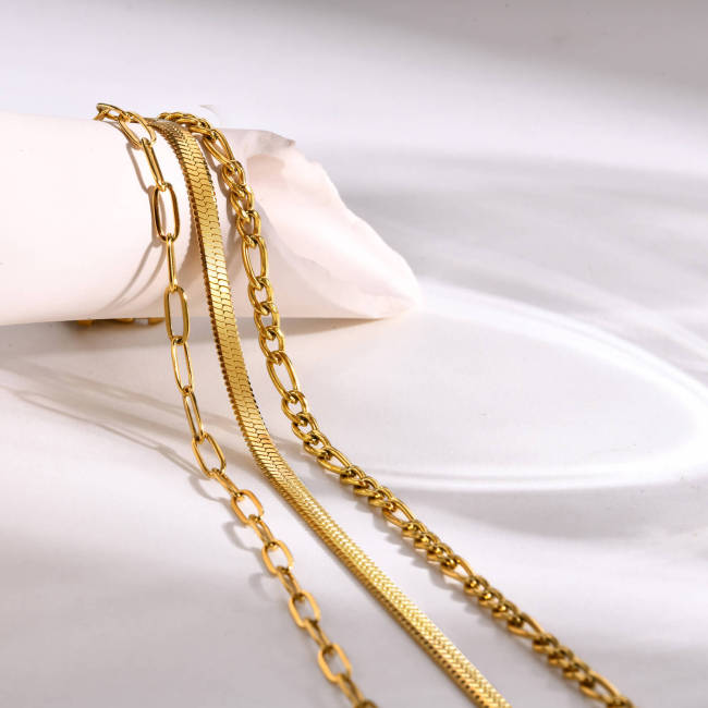 Wholesale Stainless Steel 3 Piece Stacked Bracelet