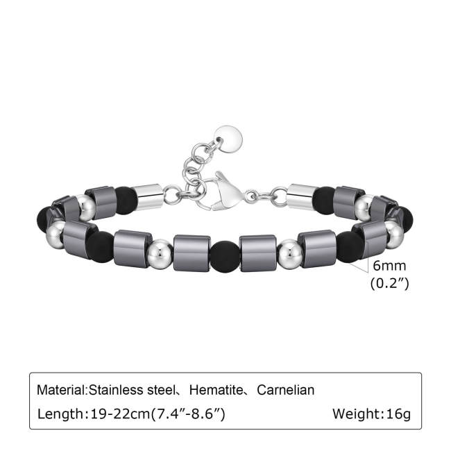 Wholesale Black Gallstone Hematite Beaded Bracelets