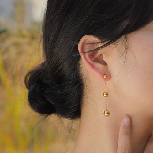 Wholesale Stainless Steel Beads Dangling Earrings