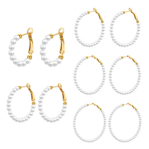 Wholesale Stainless Steel Imitation Pearl Earrings