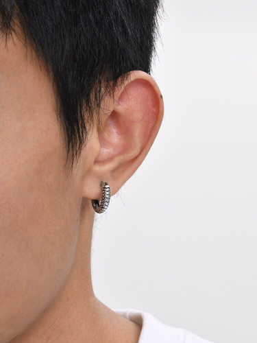 Wholesale Stainless Steel Men Huggie Earring